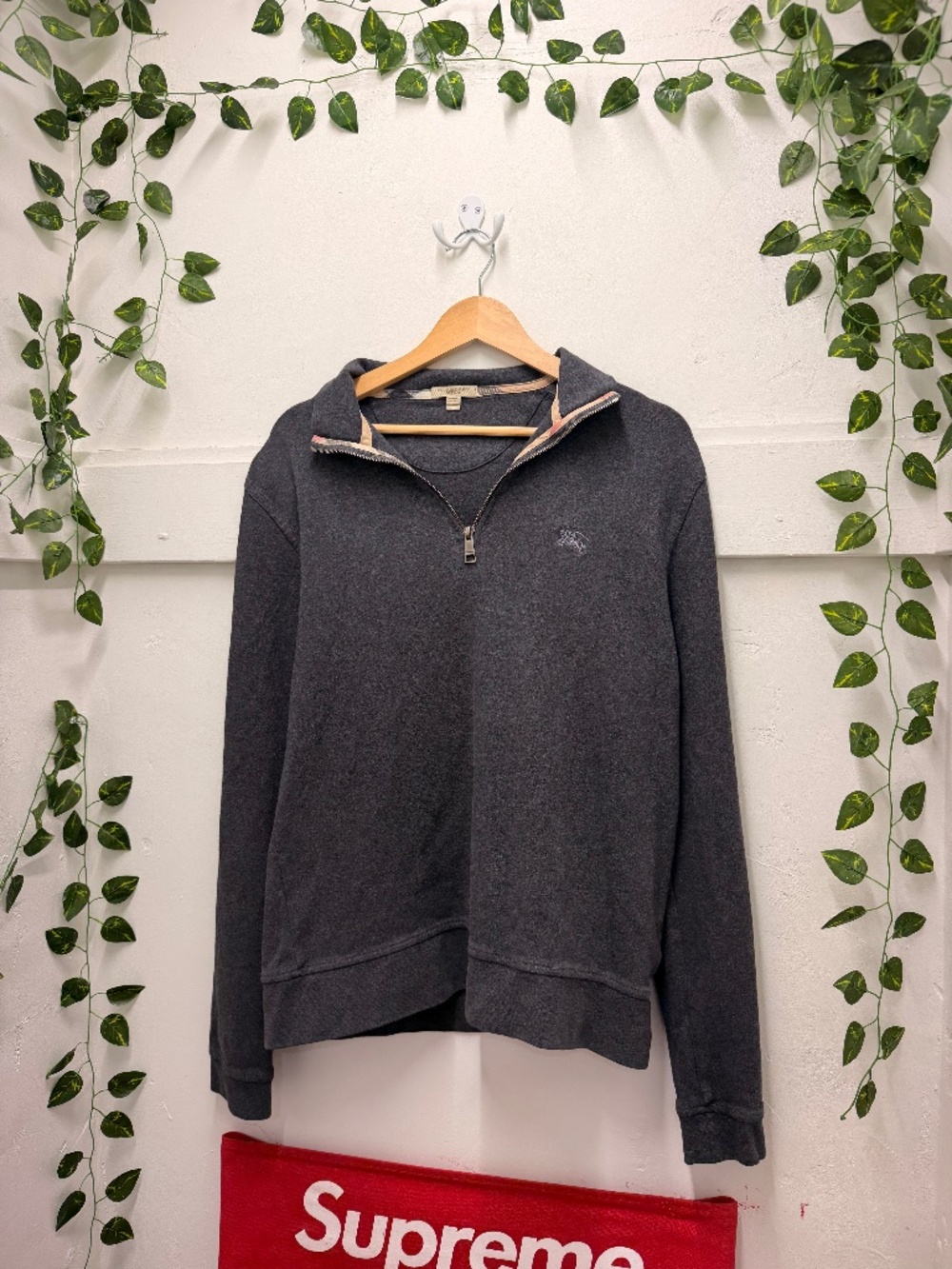 Burberry - Quarter Zip - Charcoal